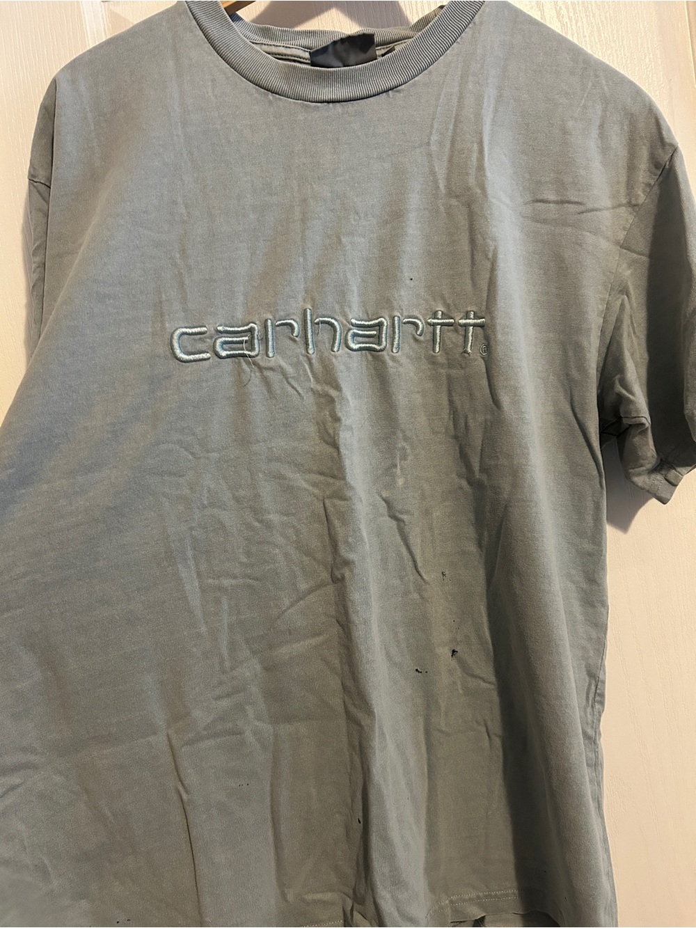 Carhartt Men’s light blue Logo Crew Neck T-Shirt